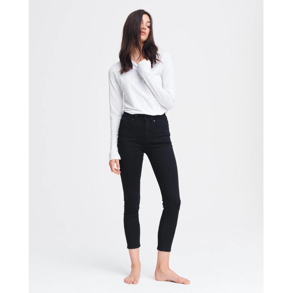 Rag & Bone Nina Black High Rise Ankle Skinny Jeans